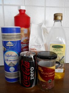 Ingrediënten voor Coca-Cola marinade